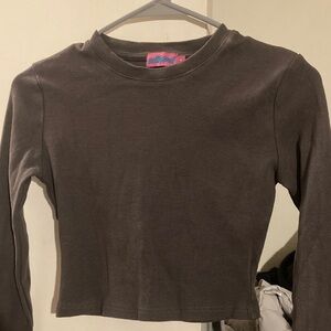 Edikted brand small Brown Long Sleeve Crop Top and flared xtra small bottoms